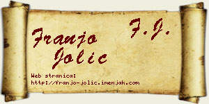 Franjo Jolić vizit kartica